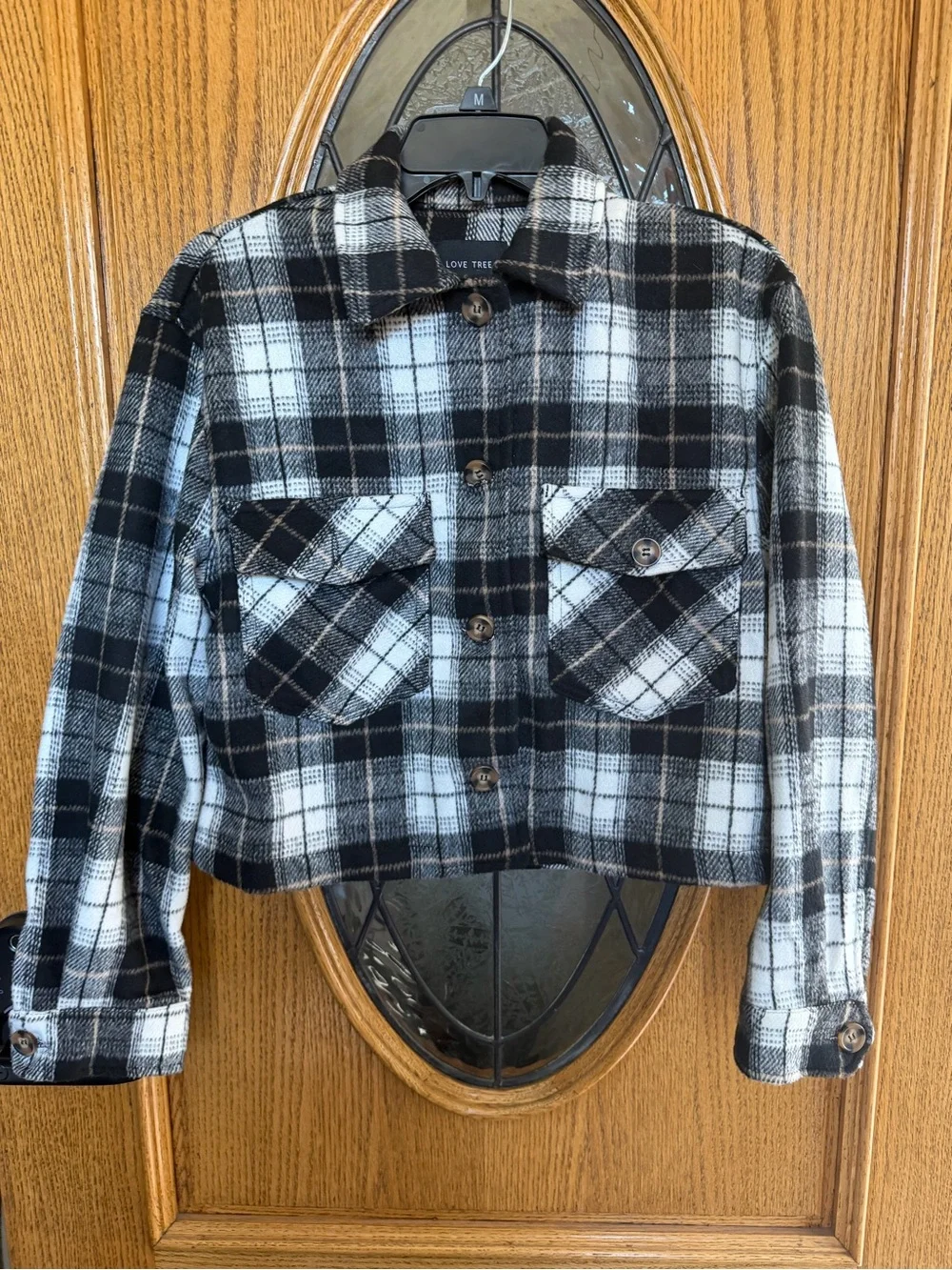 Love Tree Cropped Plaid Shacket Jacket Women’s Small